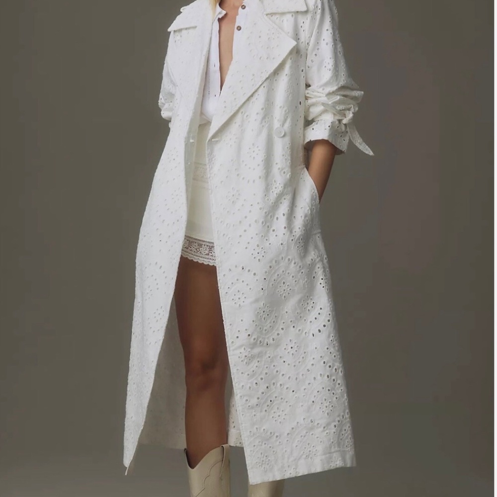 AVEC LES FILLES EYELET Trench coat  from Anthropologie